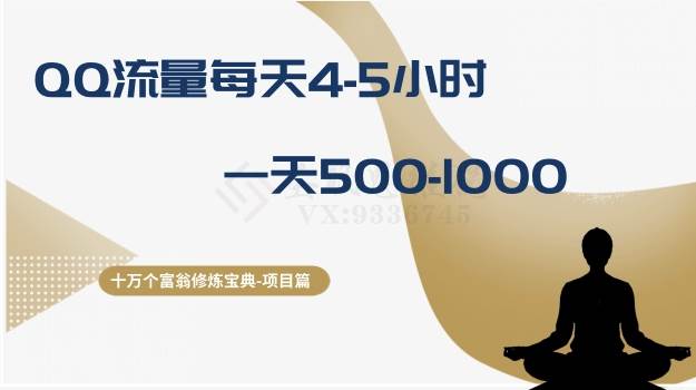（8160期）十万个富翁修炼宝典之1.QQ流量每天4-5小时，一天500-1000插图